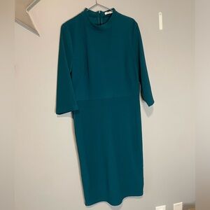 Cooper St Deep Teal Half Sleeve Turtleneck Stretchy Mid length Dress US 12